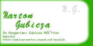 marton gubicza business card